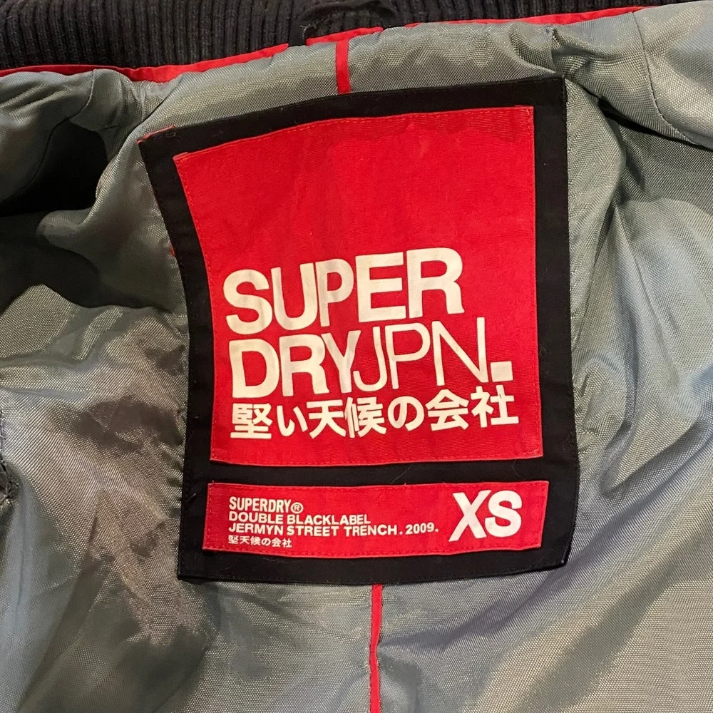 Superdry Jermyn Street Trench Black XS GUC - Picture 3 of 5